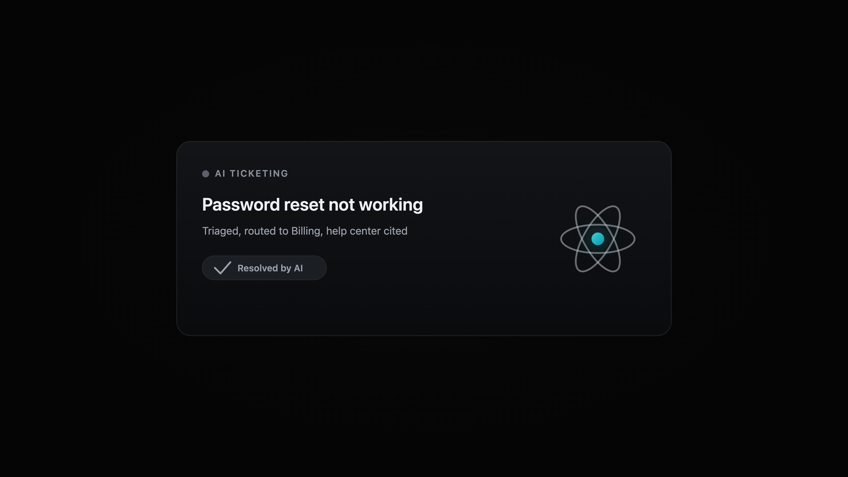 A support ticket marked resolved by an AI agent